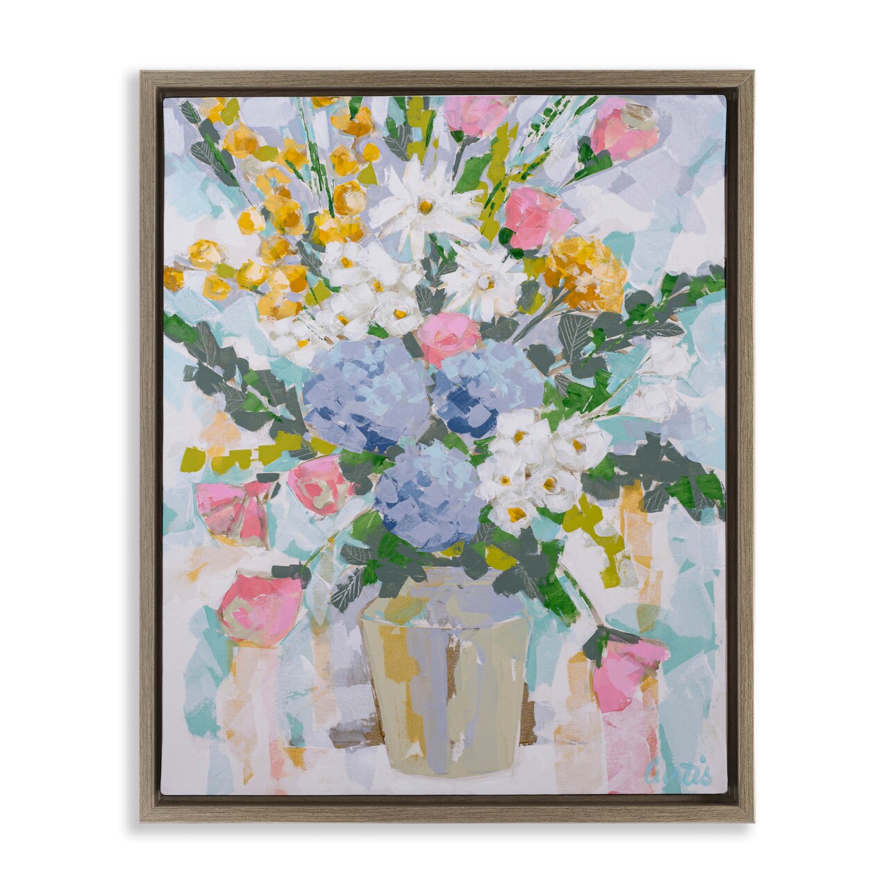 Stupell Industries Pastel Abstract Bouquet Floating Frame Design by Joan Curtis